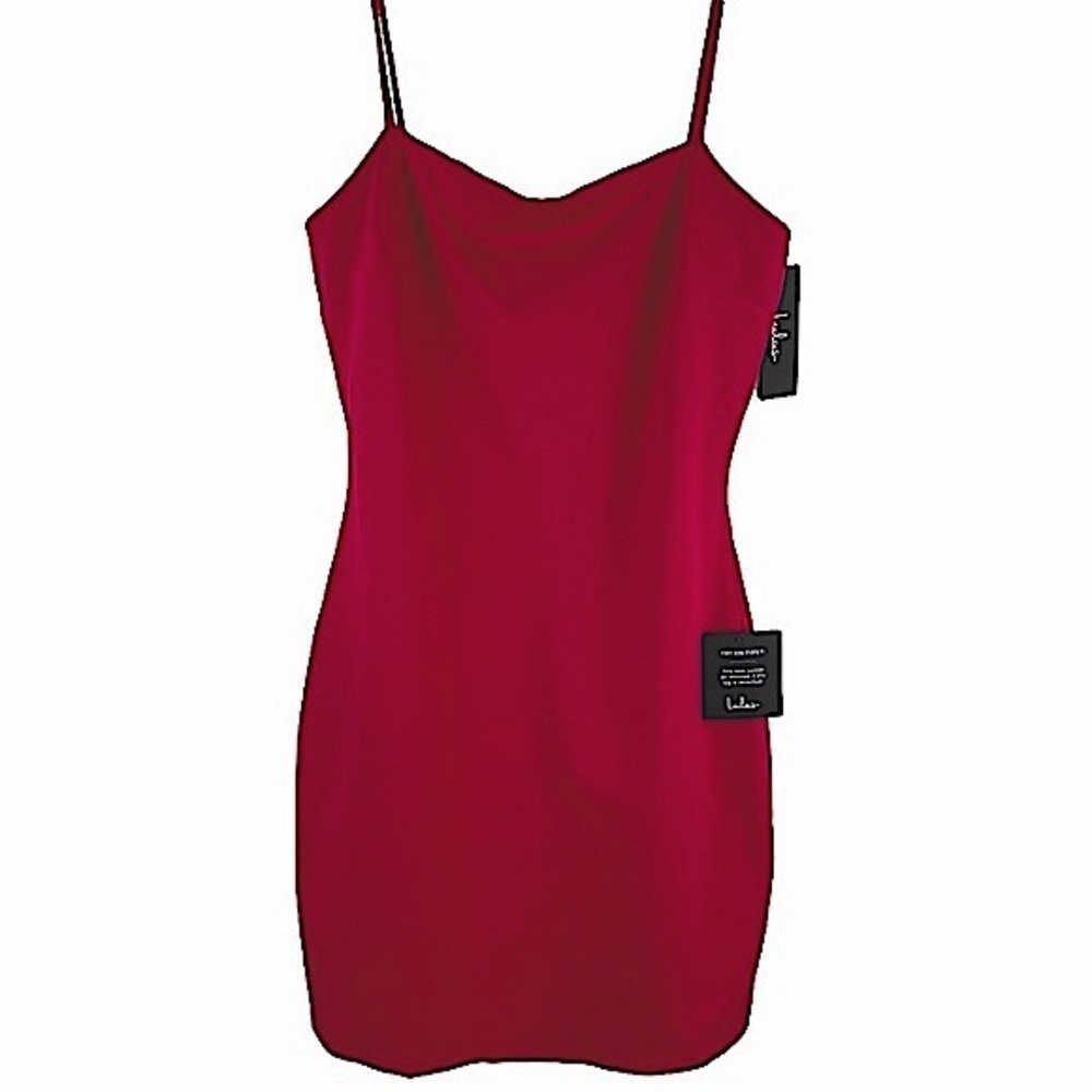 Lulu’s Mini Slip Dress Hot Pink Spaghetti Strap Barbie Glam Party Clubbing NEW